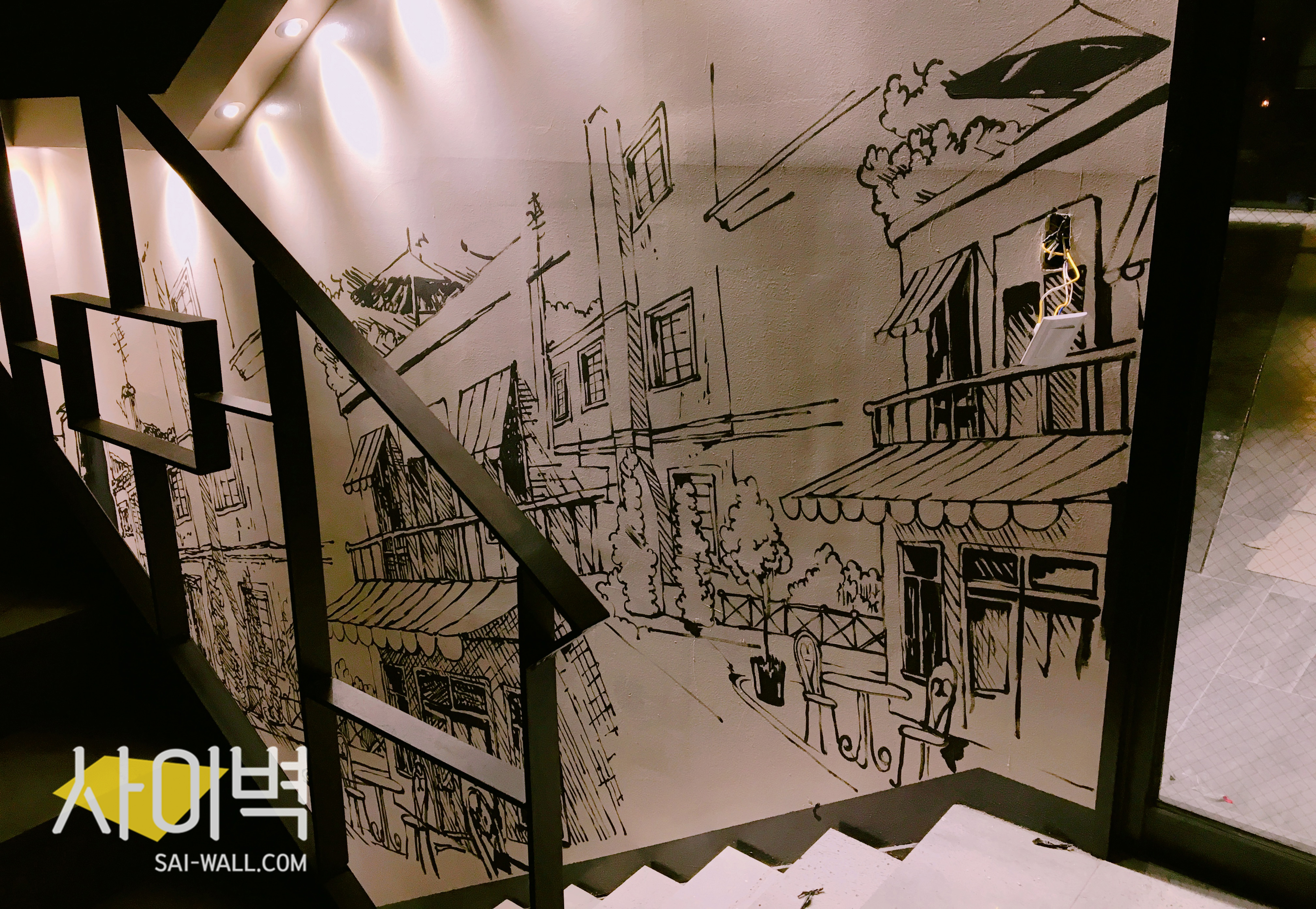 디앤디커피 인테리어 벽화 시공 사진 3
